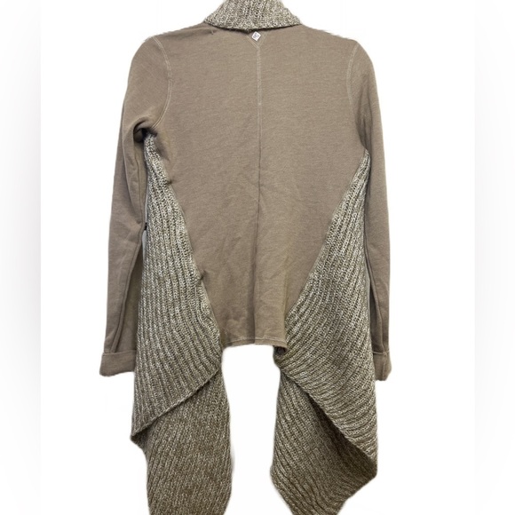 Prana Women’s Demure Wool Blend Drape Cardigan Sweater Knit Brown - Picture 3 of 5